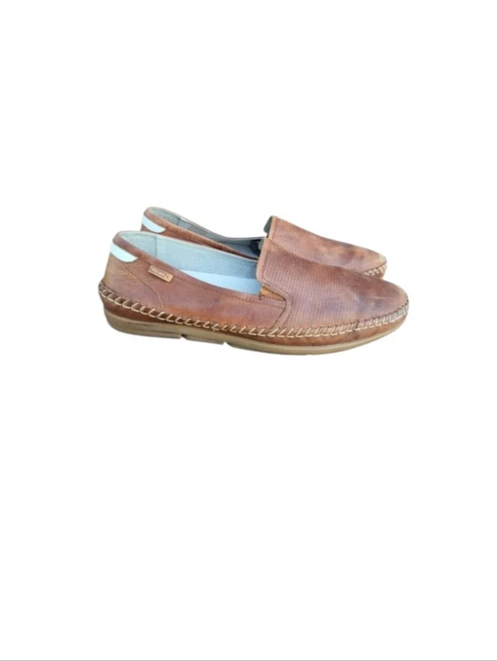 46 Pikolinos Azores Brown Leather Driver Loafer Venetian Slip On Jog Shoe Men 12